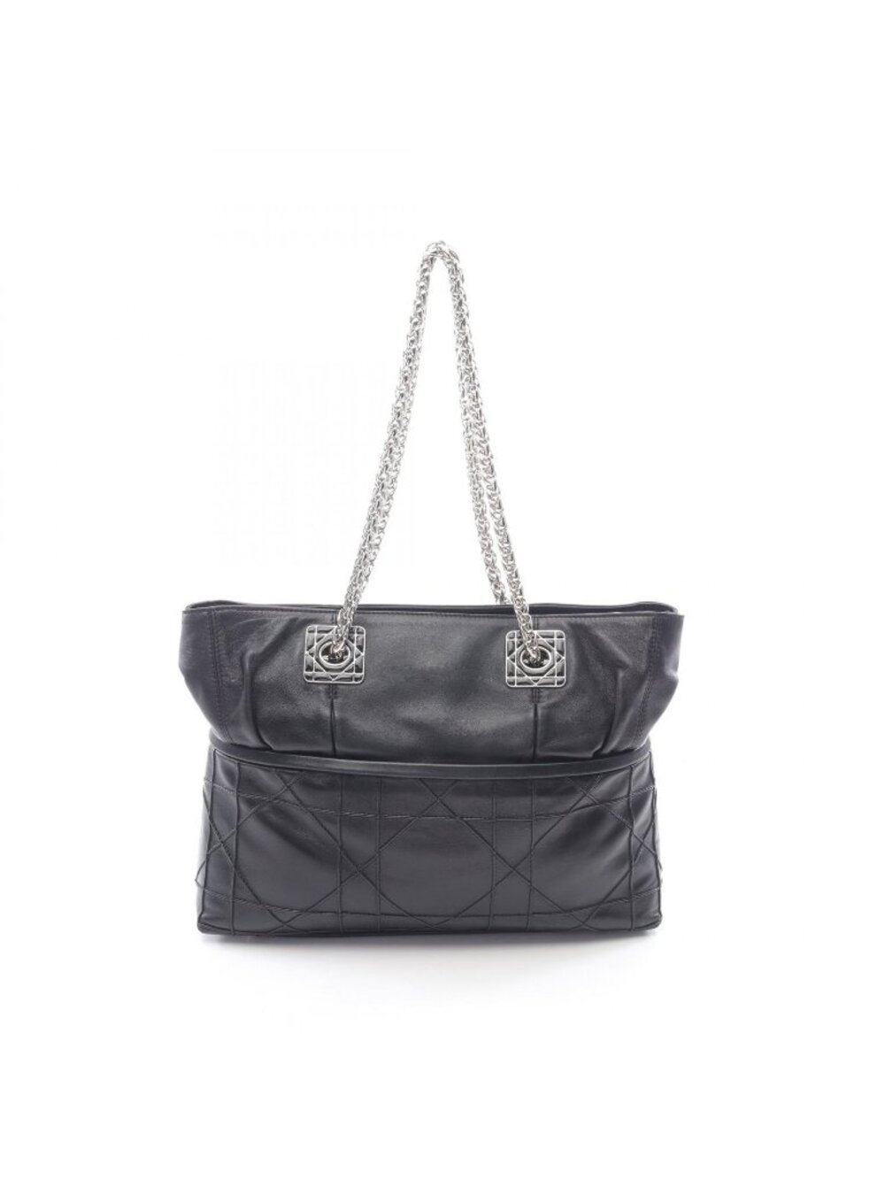 Dior Dio Tote Black Leather Granville Che - Picture 1 of 13